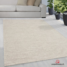 Lade das Bild in den Galerie-Viewer, Stockholm Boho Natur handgewebter Wollteppich, 1050 70-Cream Beige