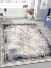 Lade das Bild in den Galerie-Viewer, merinos Teppich Rodin 19770 95 Grey, rechteckig, Vintage, Orient, Kurzflor mit Fransen