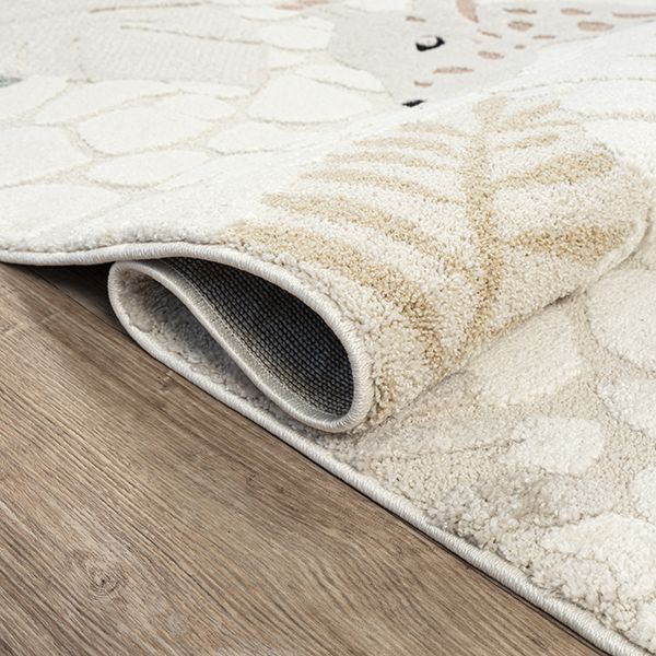Elio Kinderteppich Giraffe | Cream | Kurzflorteppich | Rund