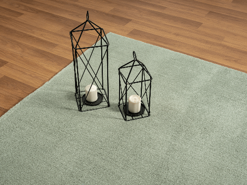 Loft washable | Grün | Hochflorteppich | rund