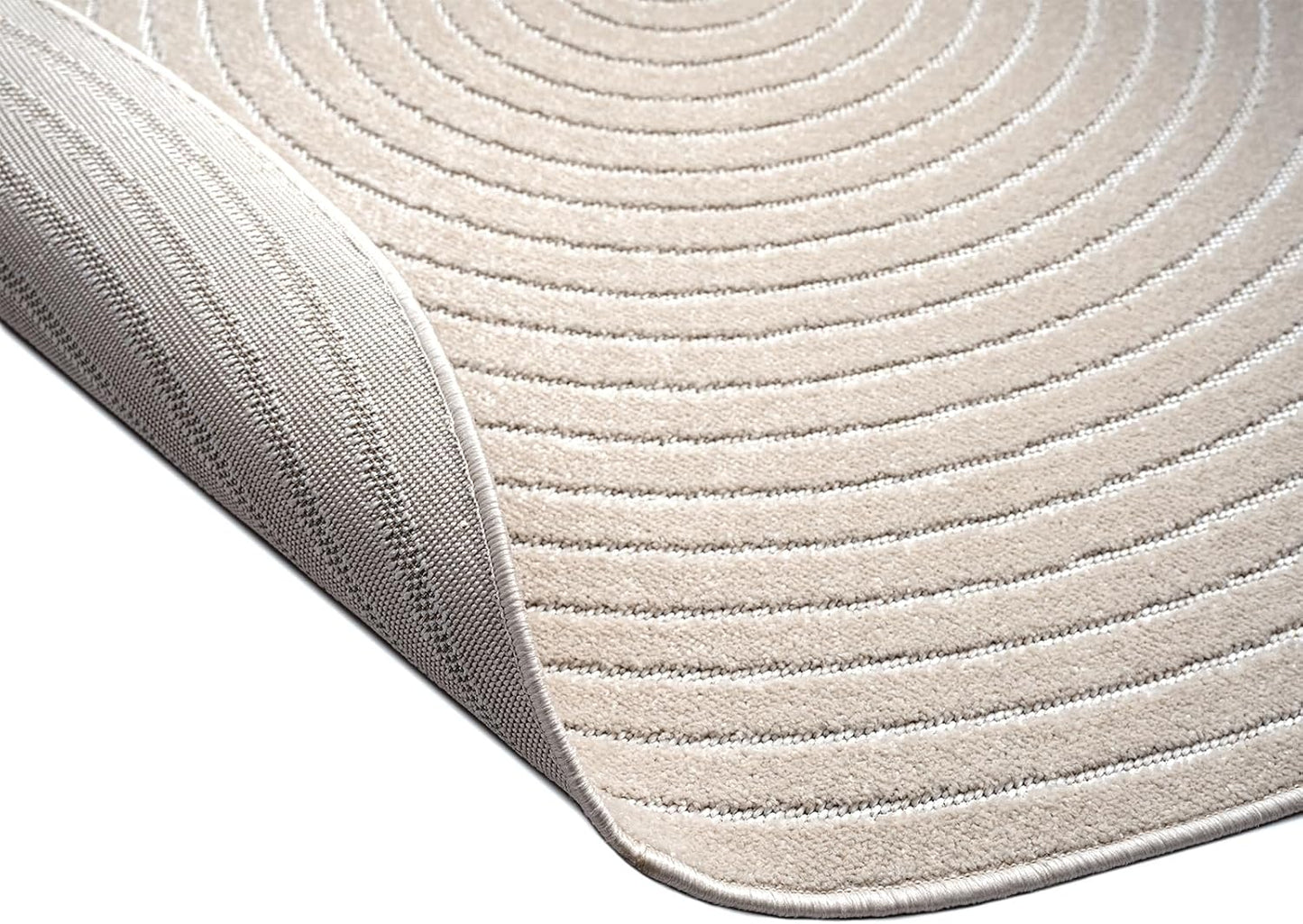 Teleriffe Plus Plus Outdoor Teppich Rund – Moderner In- & Outdoorteppich-Beige