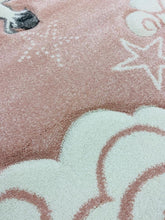 Lade das Bild in den Galerie-Viewer, Kinderteppich Einhorn Herzen Gestreift Mädchen