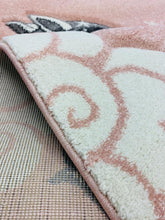 Lade das Bild in den Galerie-Viewer, Kinderteppich Einhorn Herzen Gestreift Mädchen