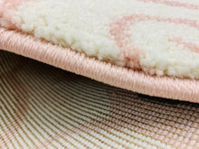 Lade das Bild in den Galerie-Viewer, Kinderteppich Einhorn Herzen Gestreift Mädchen