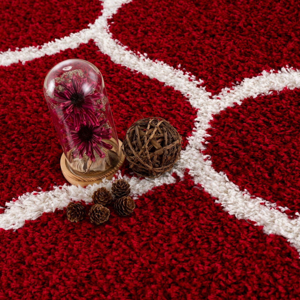 Madrid Rot – Runder Hochflor Teppich