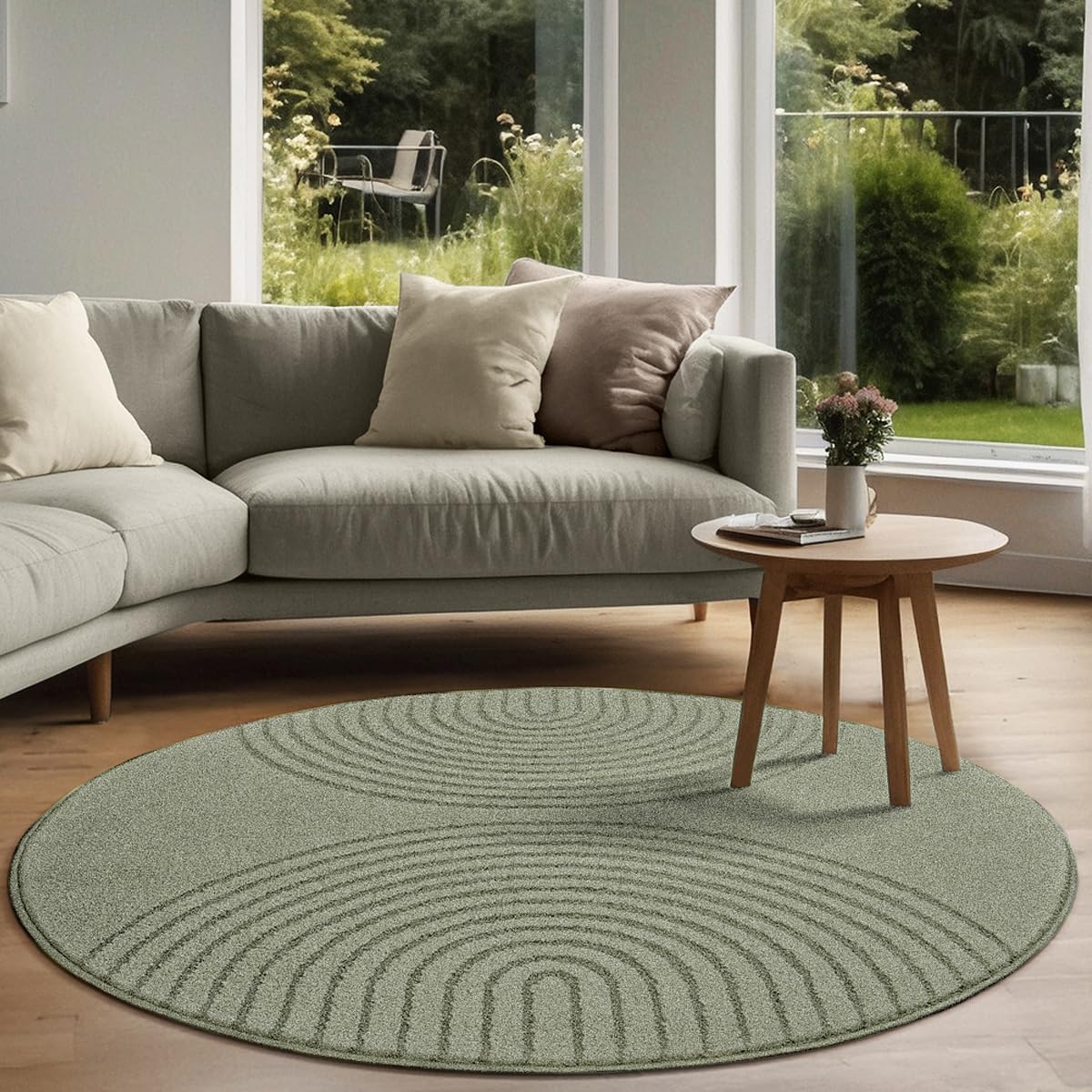 Tapis design Eclipse | Vert | Tapis à poils ras | rond
