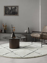 Bild im Galerie-Viewer laden (Ideal Shaggy Hochflorteppich 80260 390 White Black – Rund)