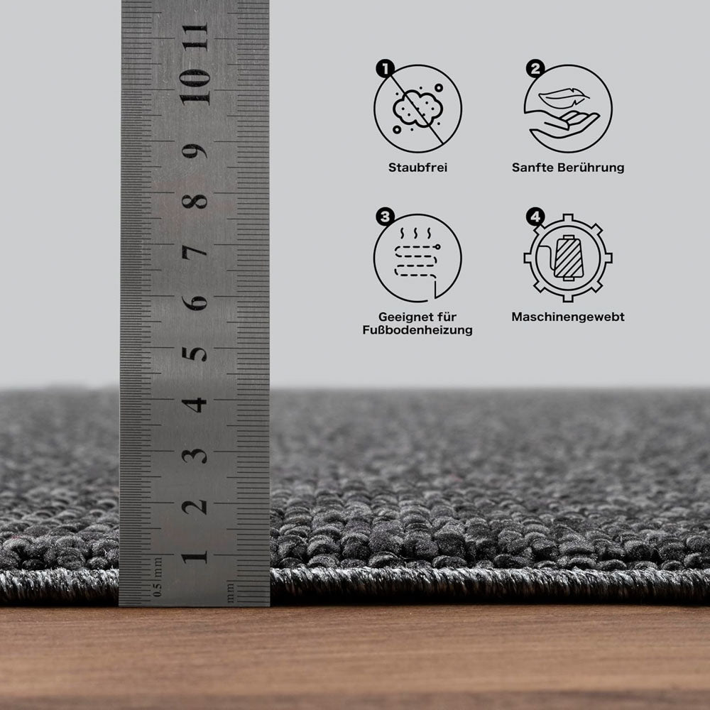 Sanat Lora Soft Loop Teppich, Anthracite