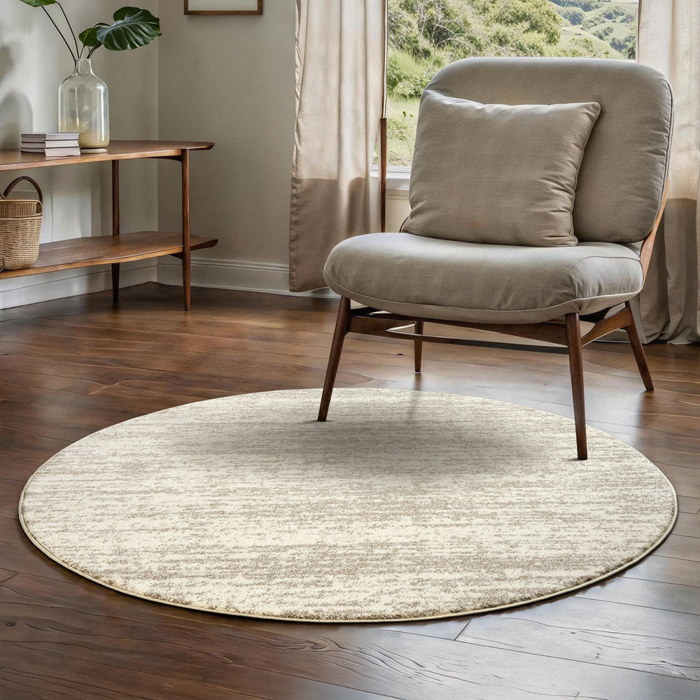 Tapis rond Oslo 9603 Crème | Poils ras moderne