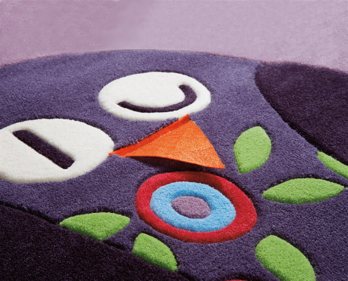 Joy 4049 Violett Hibou 130cm x 130cm CARRÉ