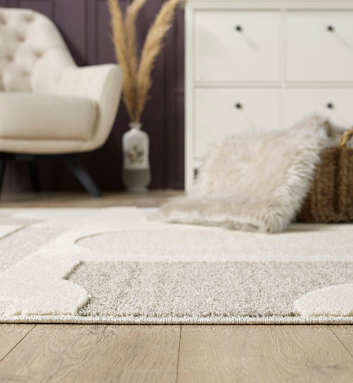 Elio Designer Teppich Hoch- Tief Effekt, 2260 160-Cream