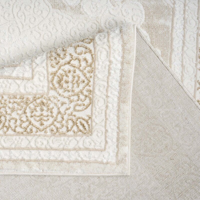 Kurzflor Teppich Antik 209 Creme – Rund