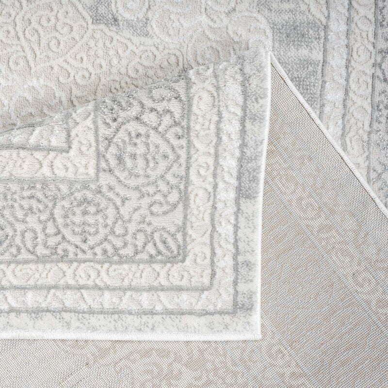 Kurzflor Teppich Antik 209 Grau – Rund