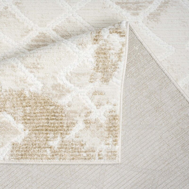 Kurzflor Teppich Antik 215 Creme – Rund