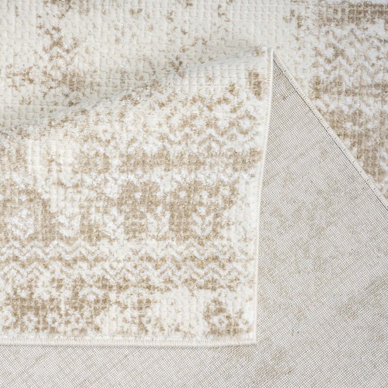 Kurzflor Teppich Antik 232 Creme – Rund