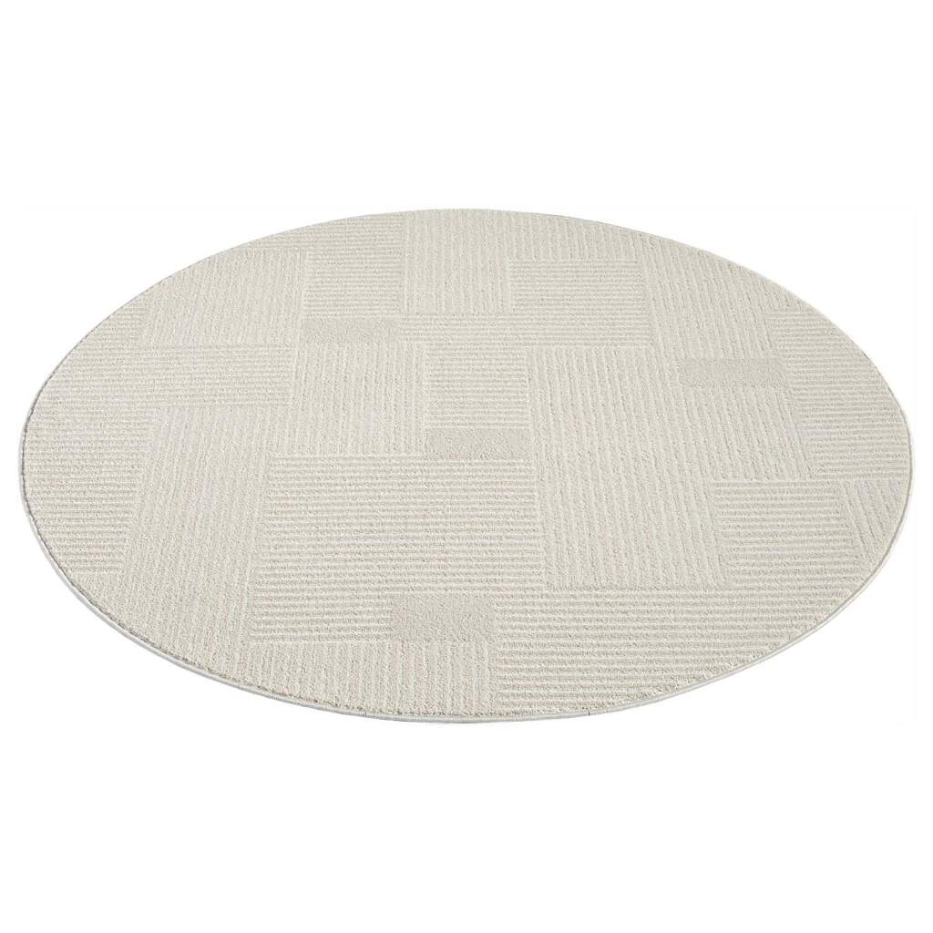 Kurzflor Teppich Flair 177 Beige – Rund
