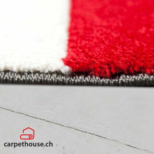 Lade das Bild in den Galerie-Viewer, Designer Teppich Diamond Karo Rot Schwarz
