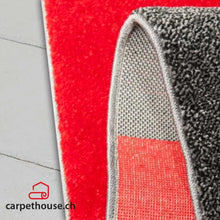 Lade das Bild in den Galerie-Viewer, Designer Teppich Diamond Karo Rot Schwarz