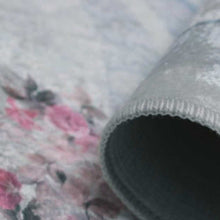 Lade das Bild in den Galerie-Viewer, Waschbarer Teppich Sunshine 1055 blau mit Fransen