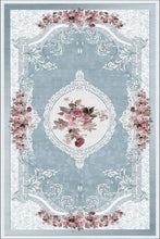 Lade das Bild in den Galerie-Viewer, Waschbarer Teppich Sunshine 1055 blau mit Fransen