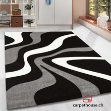 Lade das Bild in den Galerie-Viewer, Diamond Designer Teppich Welle Schwarz