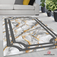 Lade das Bild in den Galerie-Viewer, Waschbarer Teppich Sunshine 1131 Grey mit Fransen