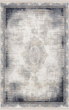 Lade das Bild in den Galerie-Viewer, Teppich Rodin 19770 35-Blue,rechteckig, Vintage, Orient, Kurzflor mit Fransen