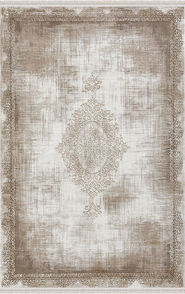 Teppich Rodin 19770 80-Brown, rechteckig, Vintage, Orient, Kurzflor mit Fransen