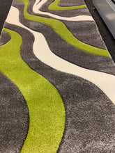 Lade das Bild in den Galerie-Viewer, Diamond Designer Teppich Welle Grün Schwarz