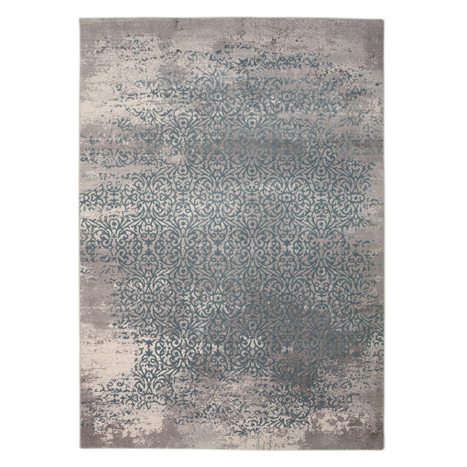 Merinos Teppich Thema Serie 23016 953 grau türkis – | Kurzflor-Teppiche
