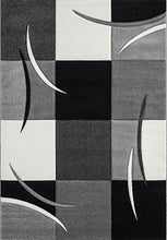Lade das Bild in den Galerie-Viewer, Designer Teppich Diamond Karo Grau Schwarz