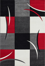 Lade das Bild in den Galerie-Viewer, Designer Teppich Diamond Karo Rot Schwarz