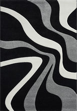 Lade das Bild in den Galerie-Viewer, Diamond Designer Teppich Welle Schwarz