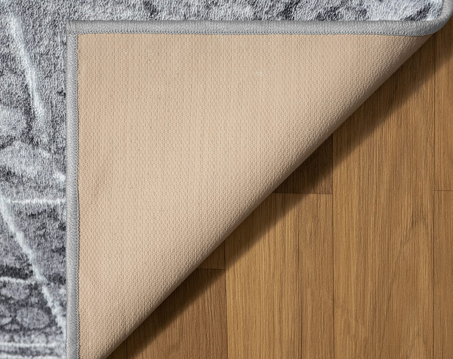 Waschbarer Teppich Elis Plus 6500 95 Grey – Rund