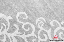 Lade das Bild in den Galerie-Viewer, Waschbarer Teppich Sunshine 1081 grau mit Fransen
