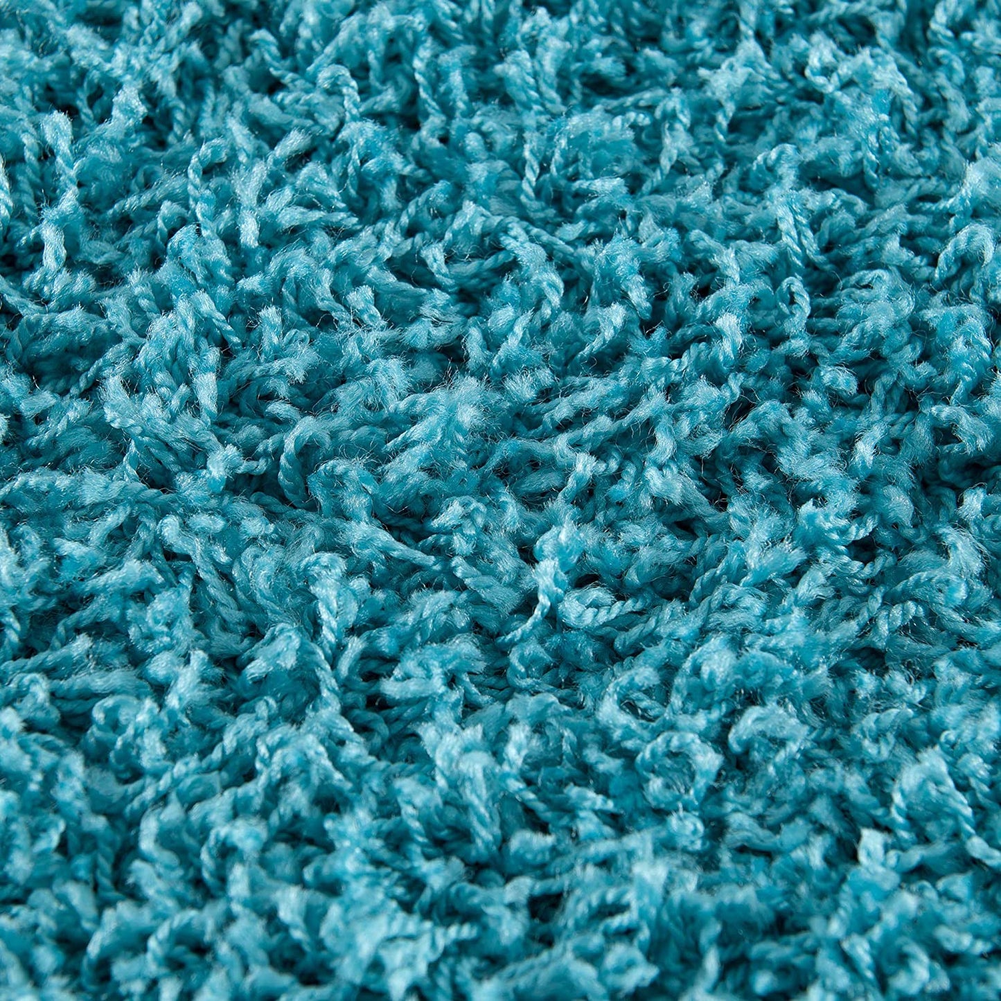 Loca New | Aquablau | Hochflorteppich | rund
