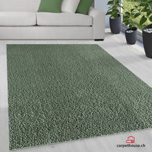 Lade das Bild in den Galerie-Viewer, Teppich Soli Shaggy - Waschbares Hochflor Teppich, 8010 40-Green