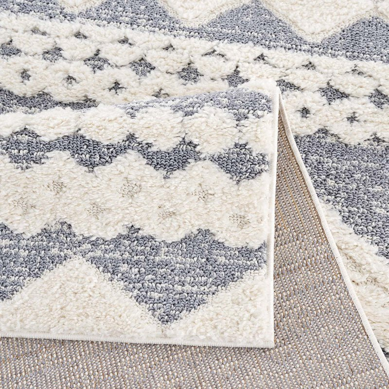 Hochflor Teppich Focus 3005 Grau – Rund