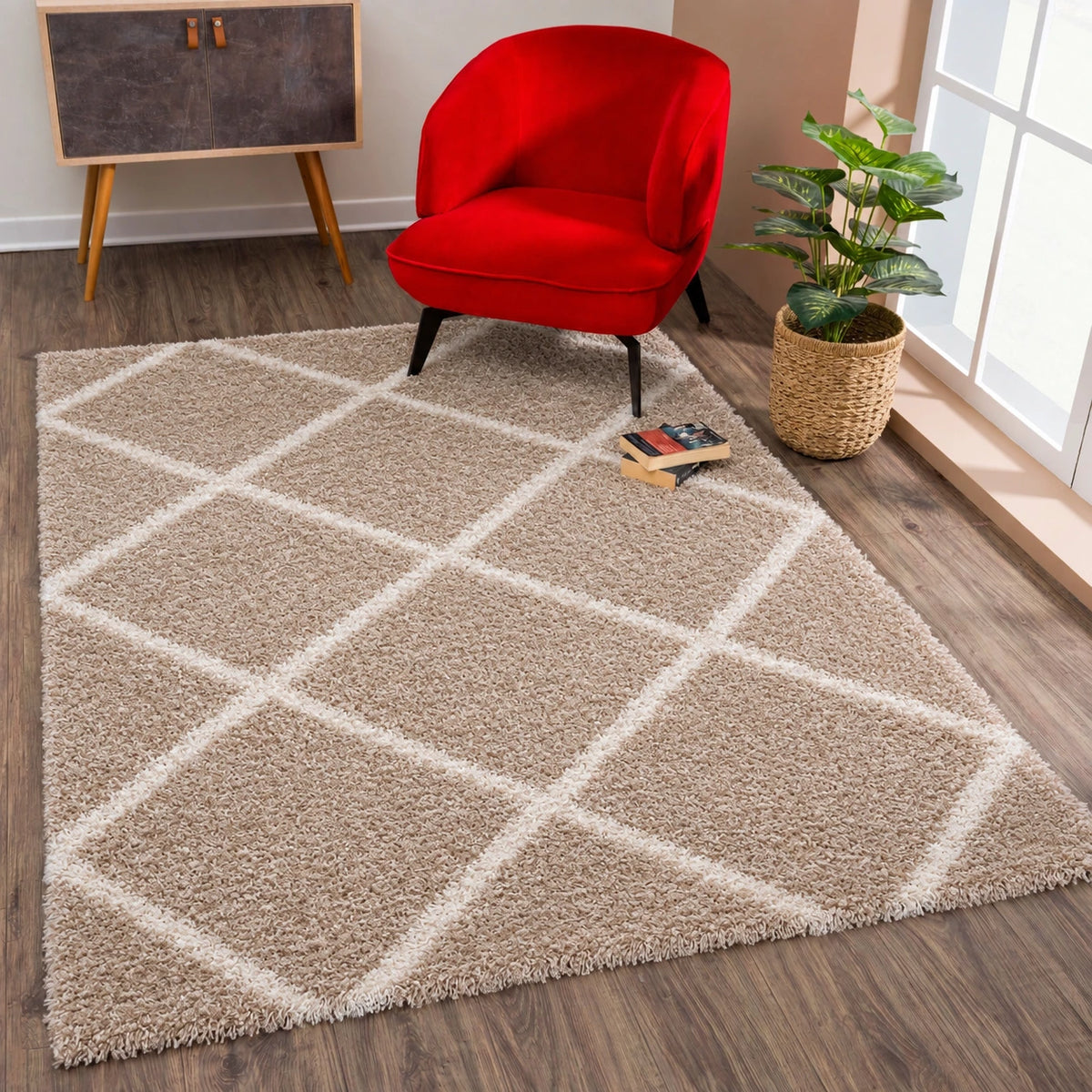 Madrid Beige – Hochflor Teppich