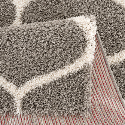 Madrid Hellgrau – Runder Hochflor Teppich