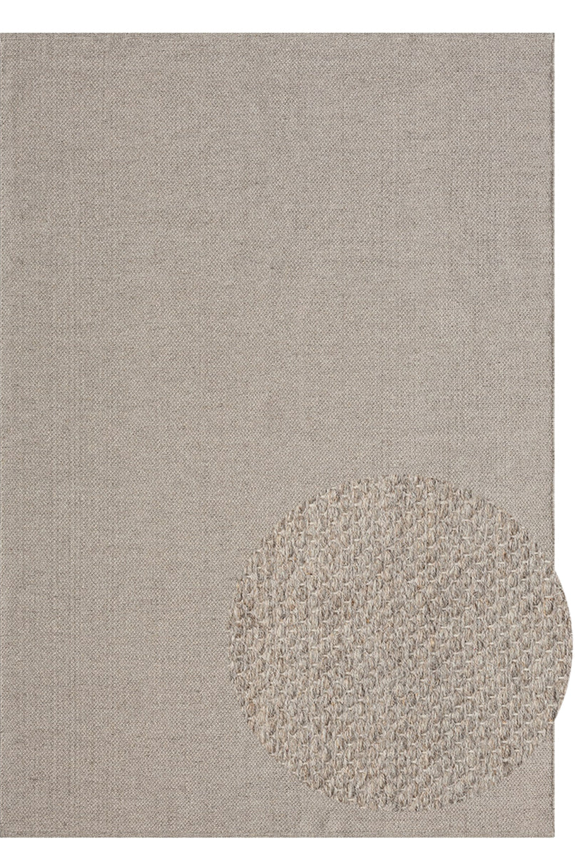 Stockholm Boho Natur handgewebter Wollteppich, 1050 75-Beige