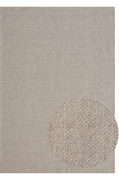 Stockholm Boho Natur handgewebter Wollteppich, 1050 75-Beige