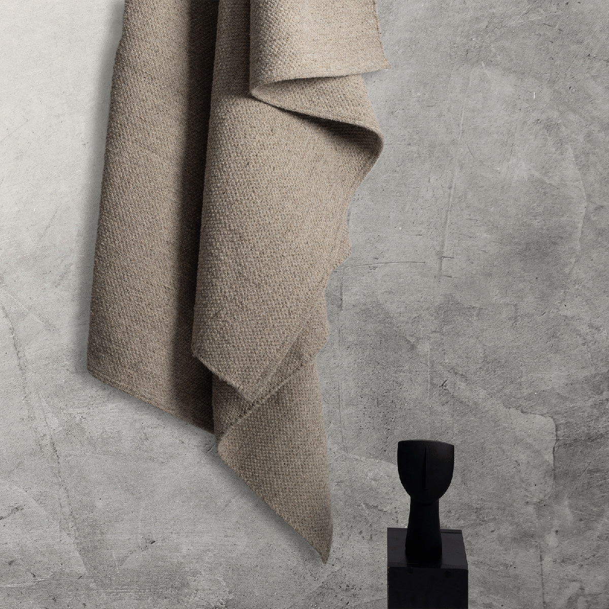 Stockholm Boho Natur handgewebter Wollteppich, 1050 75-Beige