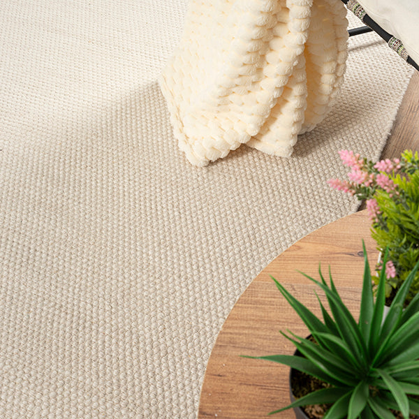 Scandic Boho Natur handgewebter Wollteppich, 1075 Cream