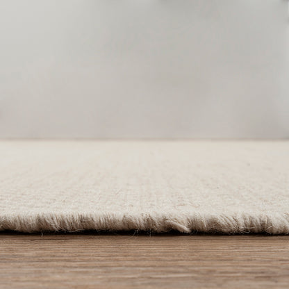 Scandic Boho Natur handgewebter Wollteppich, 1075 Cream