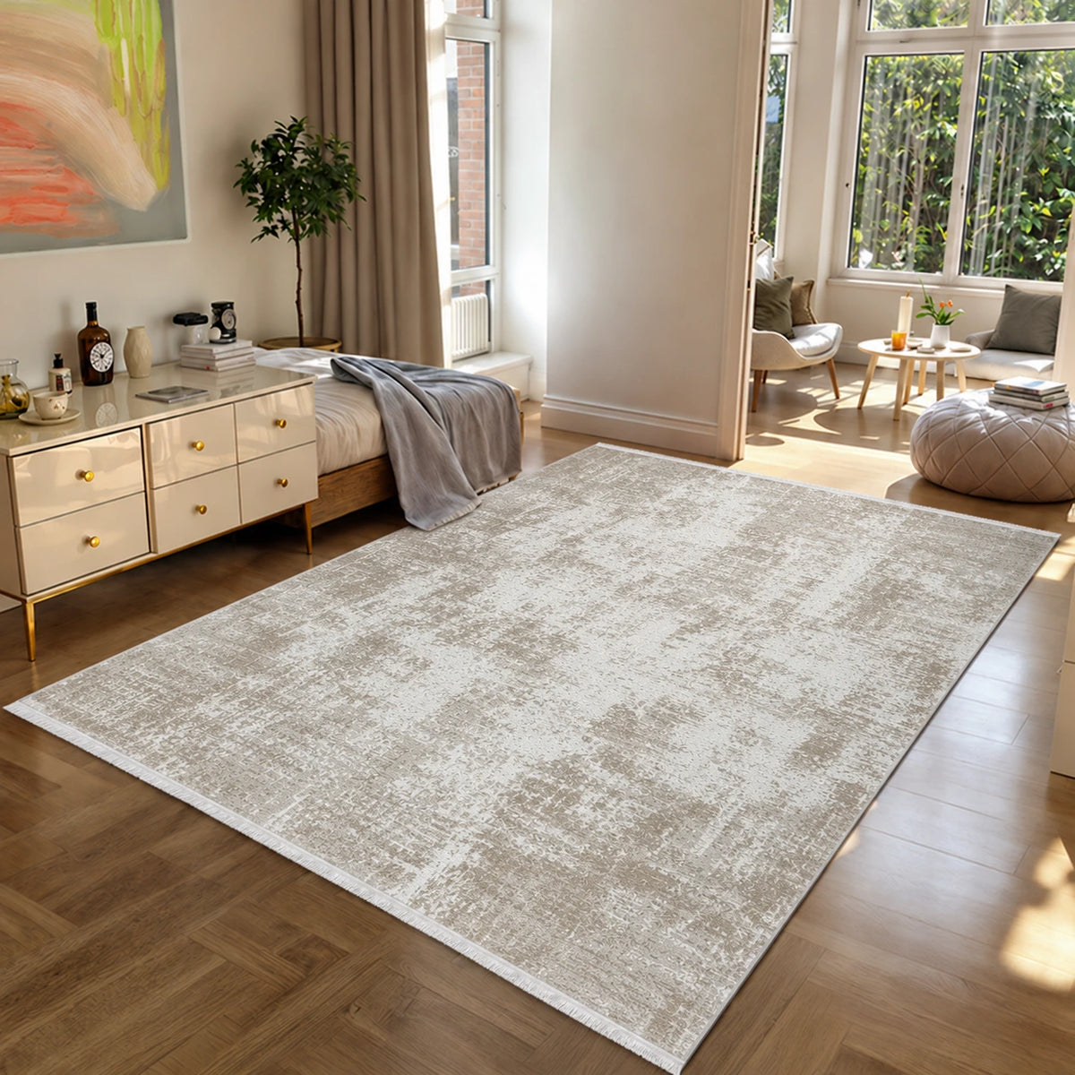 Fabia – Hochwertiger Design-Teppich mit Fransen 71290 171-Beige