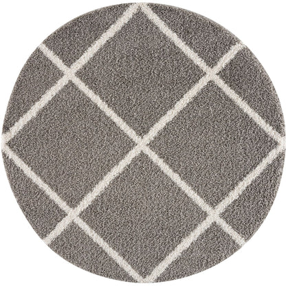 Madrid Hellgrau – Runder Hochflor Teppich