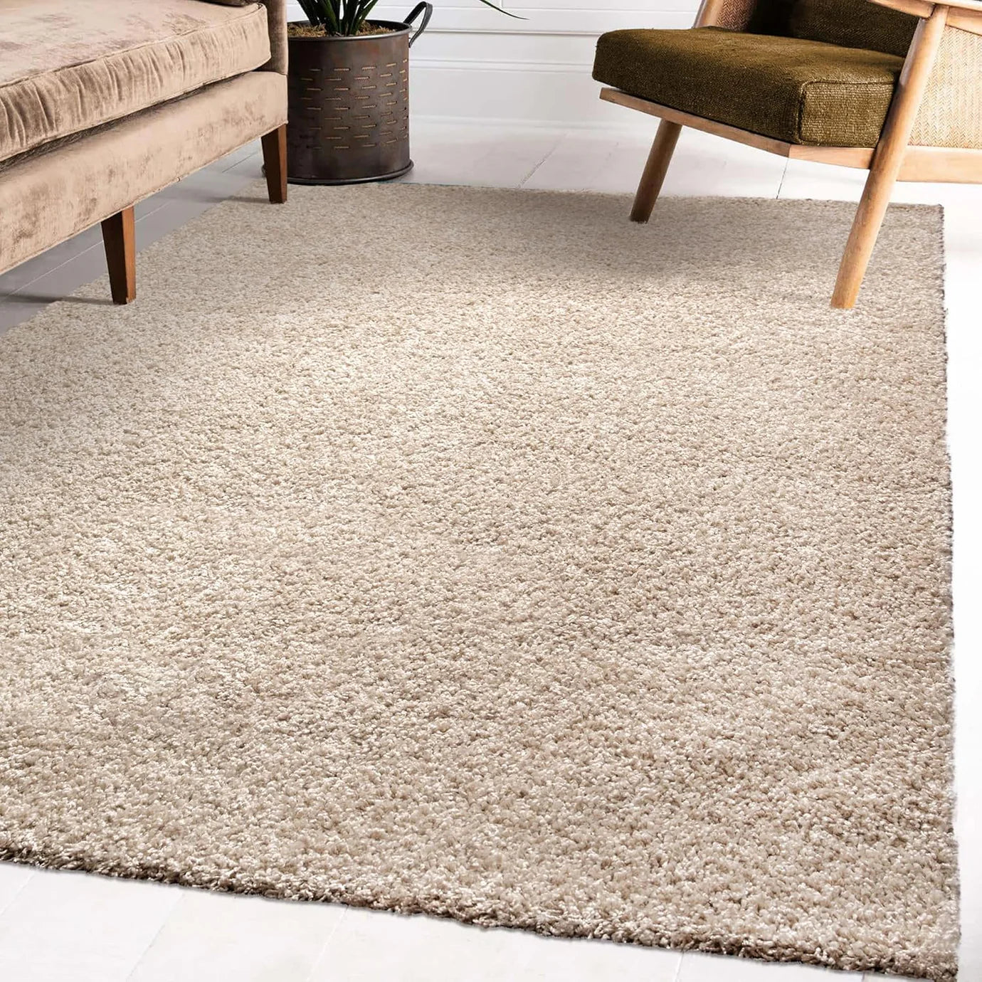 Loca Beige Hochflorteppich