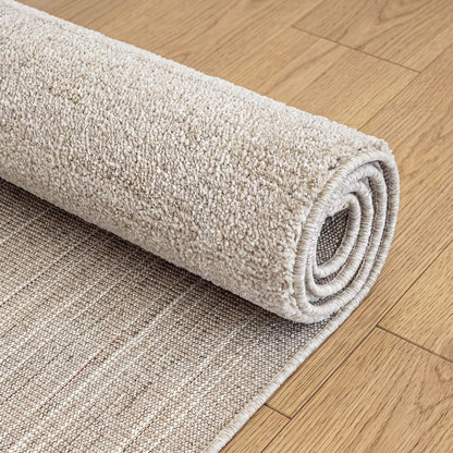Nobu Beige – Runder Teppich in Wolloptik