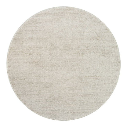 Nobu Beige – Runder Teppich in Wolloptik